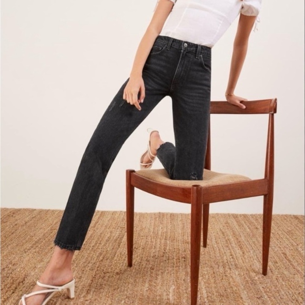 Reformation Julia High Cigarette in Pacific Wash Jeans